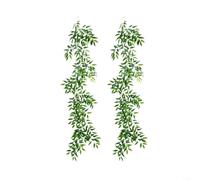 2-Pack 200Cm Artificial Eucalyptus Vine, PPC Realistic Faux Greenery With 62 Leaves/Strand, UV-Resistant Bendable Rattan For Weddings/Home Decor, Indoor/Outdoor Hanging Plants(A)