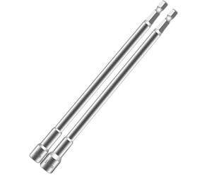 2 Pack 200mm Long 1/4" Drive 5-19mm Metal Magnetic Hexagon Shank Hex Nut Driver Socket for Car Home Repair Home Car Repair(12mm)