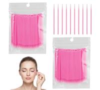 2 Pack 200Pcs Disposable Micro Applicator Brushes Pink Slim Tip Micro Brushes Multi-use Lash Spoolies for Makeup Nail Art and Precision Cleaning Tasks
