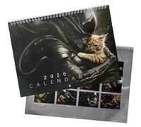 2 Pack 2026 Cat Wall Calendar, 12-Month Hanging Planner, Xenomorph Alien x Jonesy Cat Calendar,New Alien Cat Calendar,Home Decor Schedule Time Tool Gift