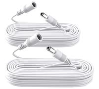 2 Pack 20ft/6M DC Power Extension Cable, 2PCS 12V Power Adapter Extension Cord 2.1mm x 5.5mm, Compatible with 12V DC Adapter Power Supply or Wall Charger for CCTV Security IP Camera(White)