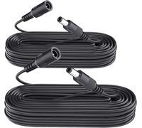 2 Pack 20ft/6M Power Extension Cable,2PCS DC 12V Power Adapter Extension Cord 2.1mm x 5.5mm, Compatible with 12V DC Adapter Power Supply or Wall Charger for CCTV Security Camera IP Camera(Black)