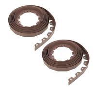 (2 Pack - 20m) KCT 10-50 Metre Brown Flexible Plastic Lawn Edging Grass Border with Pegs Garden Edger Heavy Duty Flower Bed