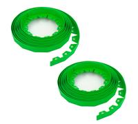 (2 Pack - 20m) KCT 10-50 Metre Green Flexible Plastic Lawn Edging Grass Border with Pegs Garden Edger Heavy Duty Flower Bed