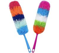 2 Pack 22-Inch Rainbow Reusable Microfiber Dusters,Bendable and Washable Feather Duster for Everyday Cleaning in Home, Library, Office, Car, and More