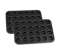 2 Pack 24-Cup Mini Muffin Pan, Nonstick Carbon Steel Mini Cupcake Baking Tray, Small Muffin Tin for Mini Cupcakes, Brownies, Tarts, Dishwasher Safe, Easy Release Mini Baking Molds for Oven Baking