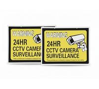 2-Pack 24 Hour Video Surveillance Signs 12" x 15.75" - Heavy Duty Weatherproof CCTV Security Camera Warning Sign, High Visibility Yellow & Black, Indoor Outdoor Use
