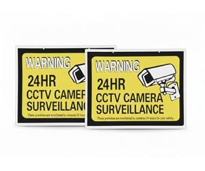 2-Pack 24 Hour Video Surveillance Signs 12" x 15.75" - Heavy Duty Weatherproof CCTV Security Camera Warning Sign, High Visibility Yellow & Black, Indoor Outdoor Use