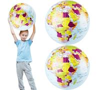 2 Pack 24 Inch Large Inflatable Globe Giant Blow Up World Globe Summer Beach Ball Inflatable Earth Globes for Pool Party arth Day Classroom Teaching