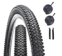 2 Pack 24 Inch Mountain Bike Tyre 24 x 1.95 Foldable Replacement Bicycle Tyres with 2pcs 24 x 1.95-2.125 Bike Tyre Inner Tubes Schrader Valve 32mm