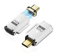 2 Pack 240W Magnetic USB-C Adapter, Straight US B 40Gbps Magnetic Port 40Gbps Support 8K@60Hz Video Display for Thunderboard 4/3, MacBook Pro/Air and More USB-C Devices, White