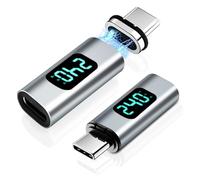 2 Pack 240W USB C Magnetic Adapter, 24Pin USB4 Male to Female Adapter 48V/5A, 8K @ 60Hz Video Transfer, 40 Gbps Data Transfer, USB C Adapter Compatible with Thunderbolt 3/4 for MacBook Pro/Air