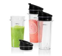 2 Pack 24oz Ninja Blender Cups, Blender Replacement Parts with to-Go Lid and 7 Fins Extractor Blade, Blender Accessories Replacement Parts for Ninja Blender (3pcs-16oz)