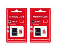 2 Pack 256GB TF Card with SD Adapter, Ultra High Speed C10 SD Card TF Memory Card