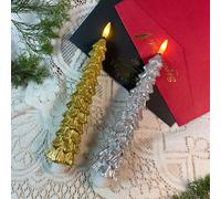 2-Pack 25cm Remote Control LED Christmas Candles - Flameless Battery-Operated Lights, Realistic Flickering Effect for Holiday Home Decor