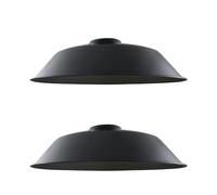 2 Pack 26cm Matt Black Metal Ceiling Light Shade Easy Fit Pendant