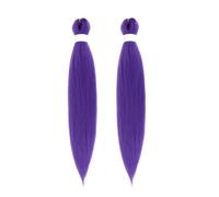 2 Pack 26in Long Purple Braiding Hair Pre Stretched Synthetic Braiding hair Extensions for Braids, Purple Hairs Extensions for Stage Party Halloween Costume Cosplay