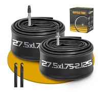 2 Pack 27.5 Inch Bike Tube FV48mm Presta Valve, 27.5" Bicycle Tube for 27.5 x 1.75/1.9/1.95/2.0/2.1/2.125 Bike Tire, Butyl Rubber Inner Tube with 2 Tire Levers for Mountain MTB Bike