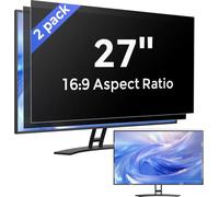 [2 Pack] 27 Inch Computer Privacy Screen Filter for Monitor 16:9 Aspect Ratio, Eye Protection Anti Blue Light Privacy Shield and Anti-Glare Protector, 27inch Removable Anti-Scratch 27in Protector Film