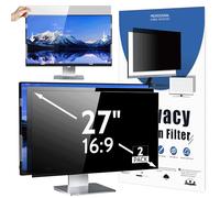 [2 Pack] 27 Inch Computer Privacy Screen for 16:9 Aspect Ratio Widescreen Monitor, Eye Protection Anti Glare Blue Light Computer Monitor Privacy Filter, Removable Anti-Scratch 27in Protector Film