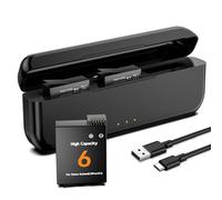 2 Pack 2800mAh Battery Replacement Compatible for DJI Osmo Action 6/5 Pro / 4/3 /Osmo 360 Cameras with 3-Channel Type-C Battery Charging Station