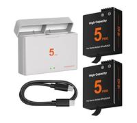 2-Pack 2800mAh Battery Replacement Compatible for DJI Osmo Action 6/5 Pro / 4/3 /Osmo 360 Cameras with USB-C Dual-Slot Charger