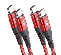 2-Pack 2m 60W USB C to USB C Charger Cable, PD Type C Super Fast Charging for iPhone 16 15 MacBook iPad Pro, Samsung Flip Fold 7 6 5 S25 S24 S23 Ultra, Steam Deck, Nintendo Switch etc