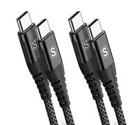 2-Pack 2m 60W USB C to USB C Charger Cable, PD Type C Super Fast Charging for iPhone 17 air 16 15 MacBook iPad Pro, Samsung Flip Fold 7 6 5 S26 S25 S24 S23 Ultra, Steam Deck, Nintendo Switch etc