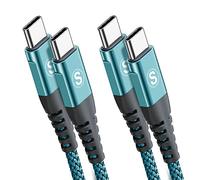 2-Pack 2m 60W USB C to USB C Charger Cable, PD Type C Super Fast Charging for iPhone 17 air 16 15 MacBook iPad Pro, Samsung Flip Fold 7 6 5 S26 S25 S24 S23 Ultra, Steam Deck, Nintendo Switch etc
