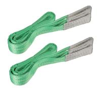 2 Pack 2M Heavy Duty Lifting Sling Strap Strop Polyester Webbing Sling 4409lbs Lifting Strap Max Breaking Strength 8818lbs Working Charge 3527lbs Green