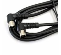 2 Pack | 2m Right Angled Aerial Cable | Plug to Male Coaxial Lead | 90 Degree Bend Angle Connector | Coax TV Wall Extension Wire