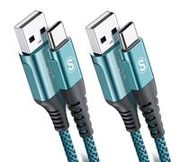 2-Pack 2M USB C Cable 3.1A Fast Car Charger Cable Compatible for iPhone 16 15 Plus Pro Max, Samsung Flip/Fold 7 6 5 4 3 S25 S24 S10 S20 S21 S22 S23 A16/15/14/13/12 A35/A34 A56/55/54, Pixel 9 8 7 6
