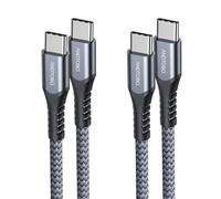 [2 Pack,2M] USB C to USB C Cable, USB C Fast Charging Nylon Cord, Dual-C Fast Charging Lead, C to C Charger Cable fast charge for iPhone 17 Air Pro Max, iphone 16 15, Samsung S24 S23 S22, ect.