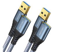 2 Pack-2M USB Extension Cable , USB 3.0 Type A Male to Female Extender Cables High-Speed Data Transfer 5Gbps Compatible with Gamepad, Printer, Webcam, USB Keyboard, Flash Drive, Hard Drive, ect.