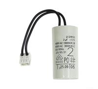 2 Pack 2uf Wall Mounted Boiler Water Pump Capacitor With Connector For Heating Systems Noise Reduction And Reactive Power Compensation Plastic Metal 49x24.5mm