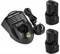 2 pack 3.0Ah 12V Li-ion Battery & Charger kit for Bosch 12V Cordless Tools