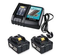 2 Pack 3.0Ah Replacement for makita 18V Batteries BL1850 BL1860 LXT-400 + DC18RC 3A Fast Charger for 14.4V 18V Li-ion Battery BL1815 BL1830 BL1850