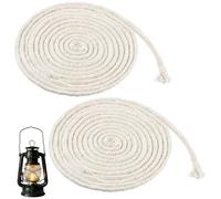 2 Pack 3.3 Ft /1m Oil Lamp Wicks, 4mm/0.16in Round Braided Replacement Wicks for Candle Making, Practical Candlemaking Supplies for Kerosene Lamps, Lanterns, Candles, Aromatherapy