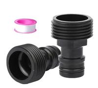 2 Pack 3/4 inch Male Hose Tap Connector, Garden Tap Connector, 3/4" BSP Male Watering Fittings for Threaded Faucet Adapter (set of 3)