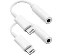 [2 PACK] 3.5 mm Headphone Jack Adapter iPhone 3.5mm Jack Aux Dongle Cable Converter Compatible with iPhone 14 13 12 11 11 Pro Max XR XS X 8 7 SE 2022 iPad iPod Support All iOS System