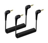 2-Pack 3.5mm Microphone Cable Compatible with DJI Mic Mini & Hollyland Lark M2S Wireless Microphone Receiver, Coiled Dual 3.5mm TRS Patch Cable Audio Mic Cord for DSLR Cameras