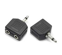 2-Pack 3.5mm Mono Male to Dual 3.5mm Female Mono Audio Y Splitter Microphone Converter Headphone Adapter Connector