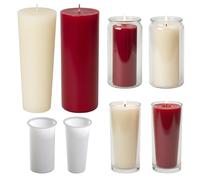 2 Pack 3 * 6 Inch Votive Candle Mold - Cylinder Candle Silicone 3D Molds for Pray, Peony & Home Decor - Resin Casting & Soap Making Molds