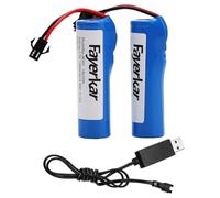 2 Pack 3.7v 1200mah li-ion Battery RC Rechargeable Batteries 15C SM-2P Plug Connector with USB charger Set for RC Car off road Truck Jumper Vehicle Drift Monster Toys