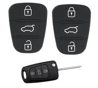 2 Pack 3-Button Car Key Cover Rubber Buttons Pads Remote Control Case Cover Replacement Fob Compatible with Kia Sportage Ceed Soul Venga Hyundai I10 I20 I30 Ix20 Ix35 Auto Key Fob