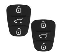 2 Pack 3-Button Car Key Rubber Buttons Pads Control Car Key Case Replacement Compatible with Kia Sportage Ceed Soul Venga Hyundai I10 I20 I30 Ix20 Ix35 Auto Car Key Fob