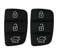 2 Pack 3 Button Key Fob Rubber Car Key Case Buttons Pad Replacement for Hyundai i10 i20 i30 i40 ix20 ix30 ix35 ix45 ix55 Accent Santa Fe Elantra Tucson Remote Control Pad