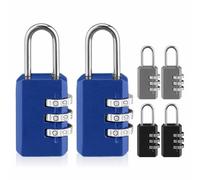2 Pack 3 Digits Combination Lockers Padlock Keyless Coded Locks Resettable Padlocks for School Gym Fence Garage Gate Storage Suitcase Toolbox Shed Assorted Colours (L5.5xW2.2xD1cm)