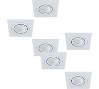 2 PACK 3 PACK Flush Ceiling Downlight Brushed Aluminium Square 3x 5W GU10