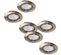 2 PACK 3 PACK Flush Ceiling Downlight Satin Nickel Steel 3x 5W GU10 Bulb